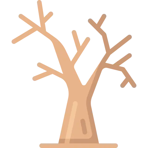 Piktogram alter Baum ohne Blätter
